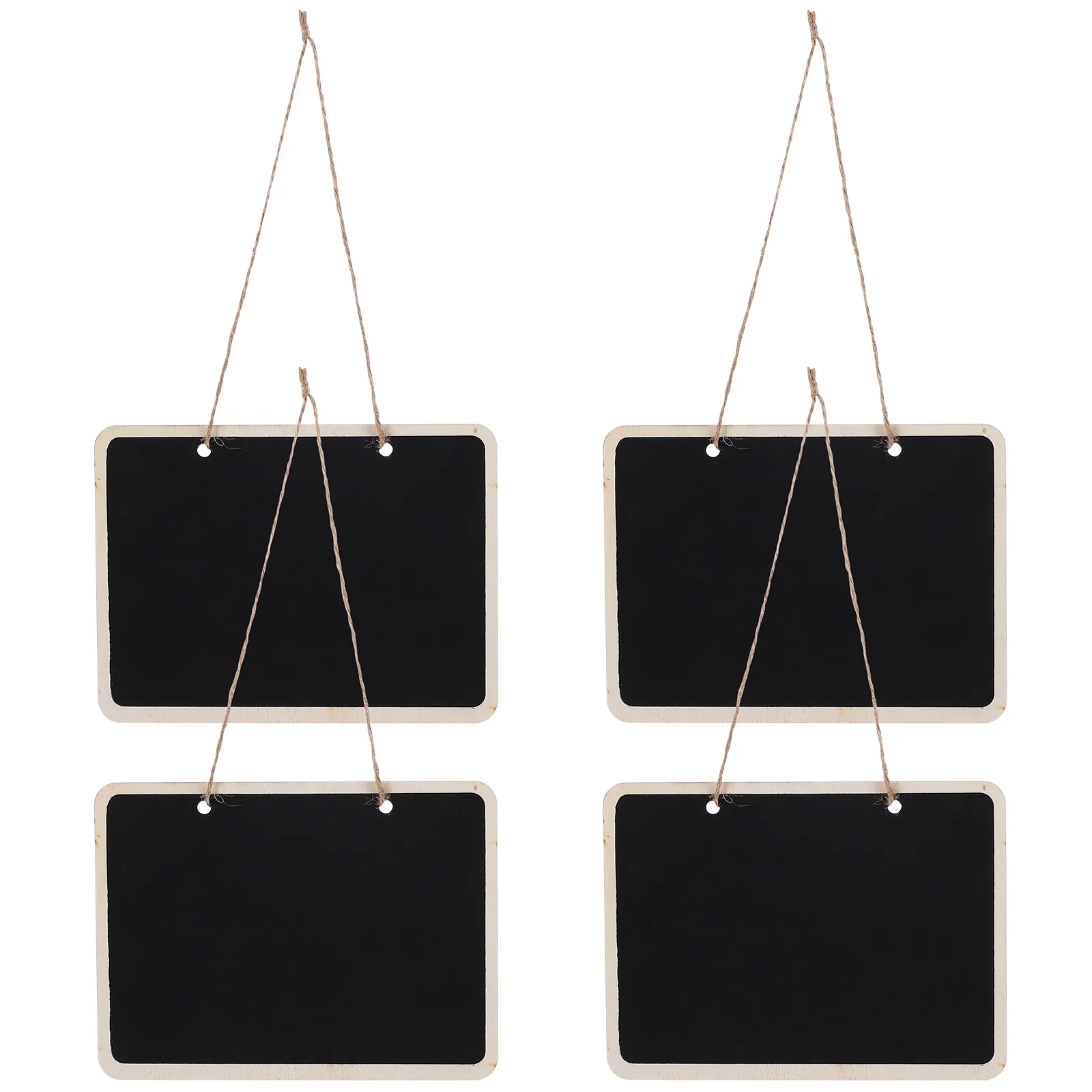 

4 PCS Mini Chalkboards Rectangular Hanging Blackboard Double Sided Chalkboard Wedding Party Table Number Place Tag Message