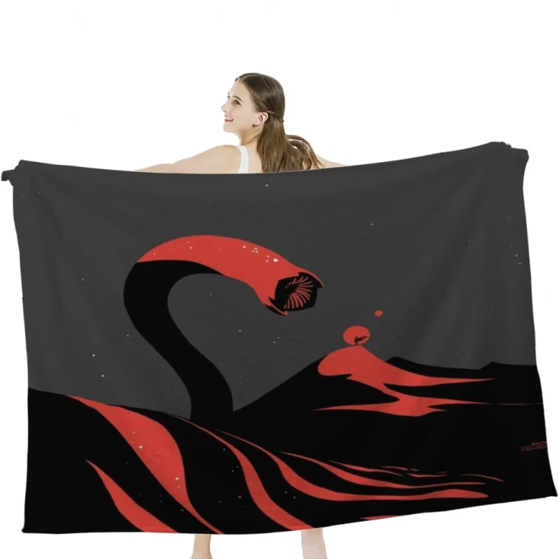 

Sandworm. Dune Throw Blankets Soft Velvet Blanket Camping Bedding Blanket Cold Cinema or Travel
