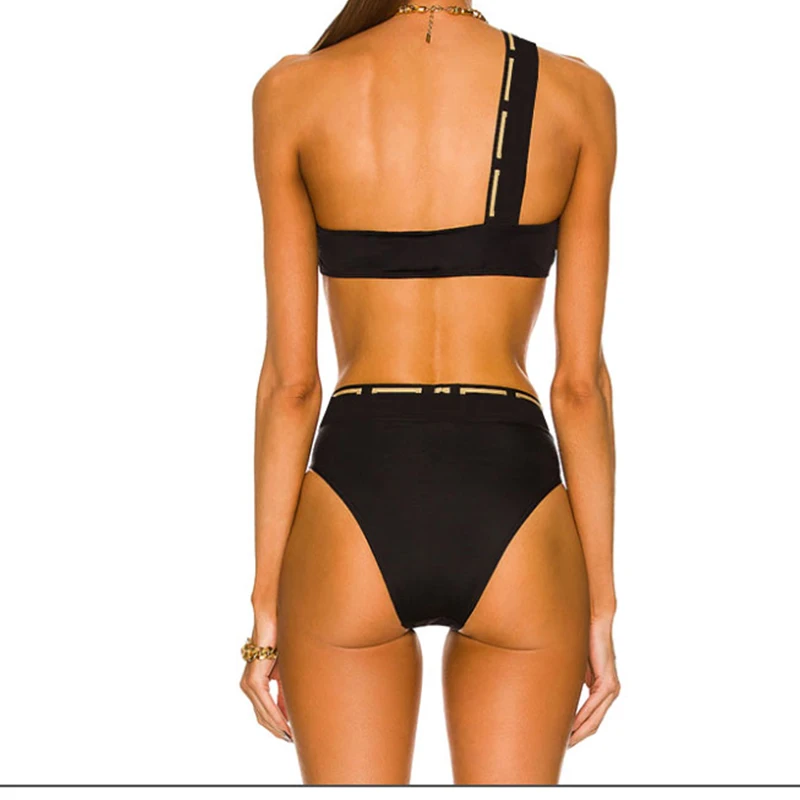 

2022 New Arrival Women's Black ONE SHOULDER BIKINI