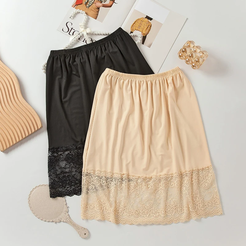 

2022 New Women Skirts Summer Lace Hollow Out High Waist Elegant Sexy Fashion Solid Mesh Patchwork Skirt