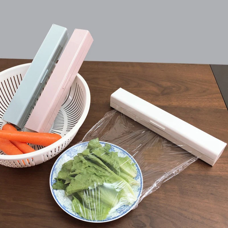 

Plastic Wrap Dispenser Kitchen Tools Cling Food Wrap Cutter Dispenser Film Cutter Storage Holder Kitchen Tools
