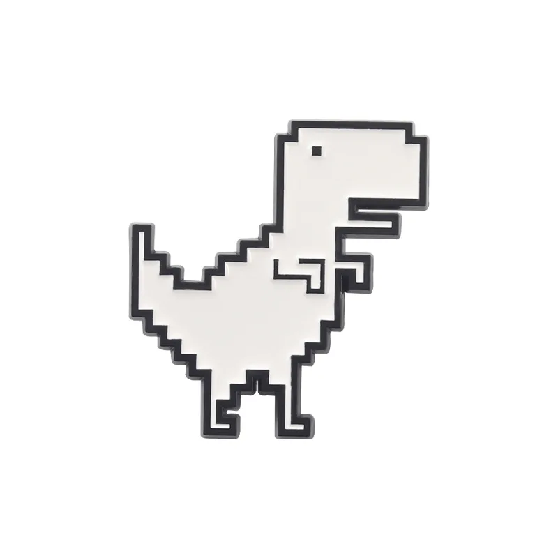 

White Dinosaur Pins Pixel Dinosaur Pins Accessories Clothing Backpack Alloy Brooch Enamel Lapel Pins Badge Wholesale