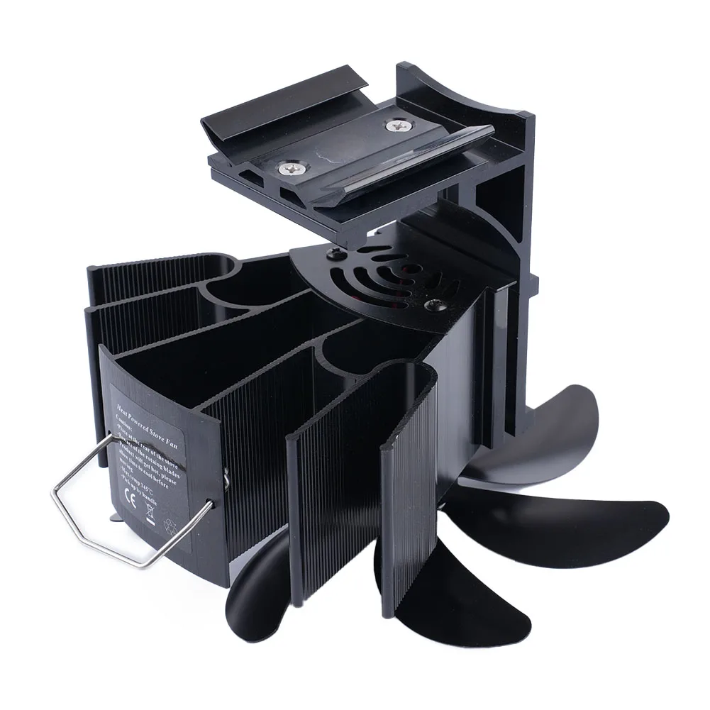 

1 Pcs Fireplace Fan Hot Sales Overheat Protection 750-1050rpm Black Home Improvement Environmental High Quality