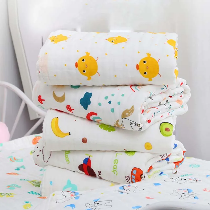 

4 Layers Bamboo Cotton Baby Blanket Muslin Squares Soft Baby Blankets Newborn Towels Throw Blanket Muslin Baby Cotton Blanket
