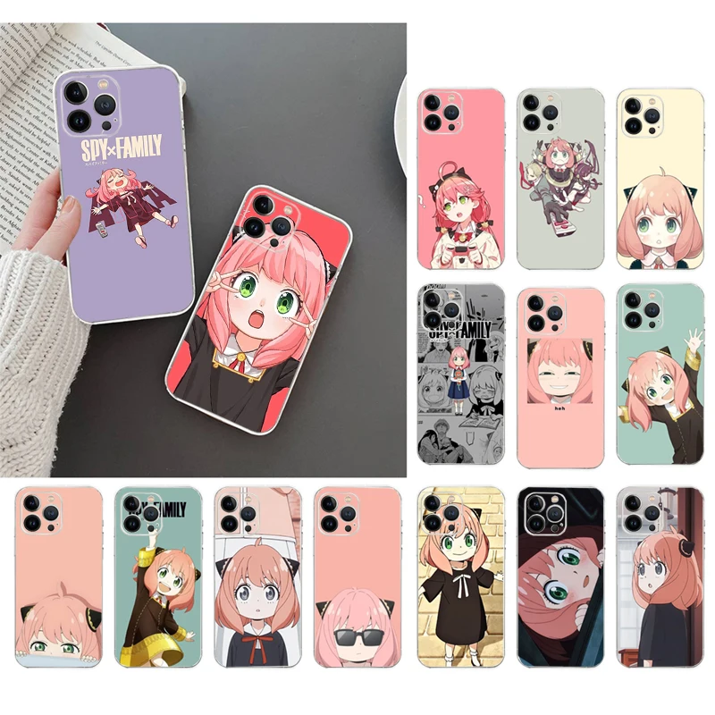 

Spy X Family Anya Forger Phone Case For iphone 14 13 12 11 Pro Max XS XR X 12mini 14 Plus 7 8 SE Mobile Phone Case Funda