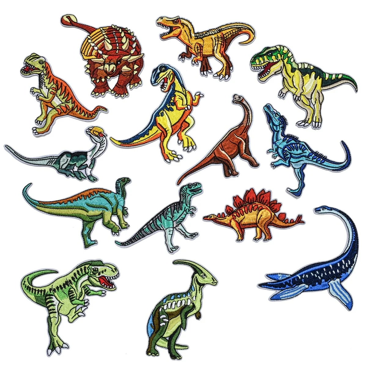 

Wholesale Cartoon Dinosaur Ironing Embroidered Patches For on Hat Jeans Sticker Sew-on DIY Child Clothes Iron on Patch Applique