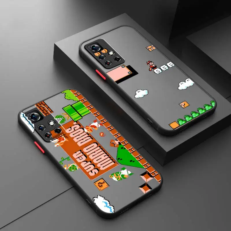 Xiaomi Redmi Note Series Cartoon Super Marion Полузавернутый Матовый Полупрозрачный Чехол Для