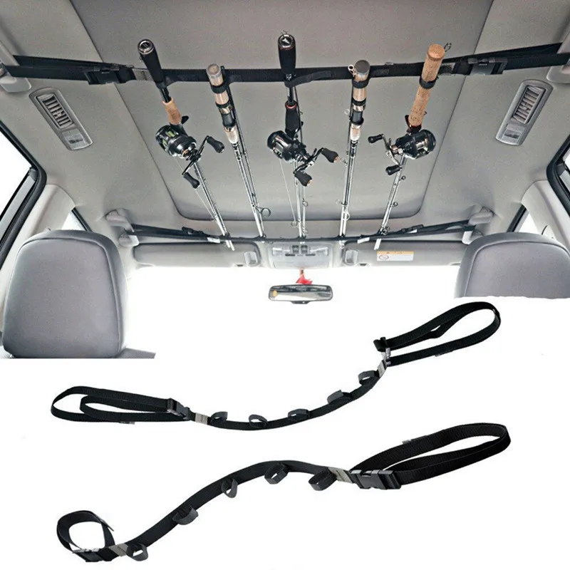 

Portable Fishing Rod Black Carry Strap Sling Band Adjustable Shoulder Belt Travel Tackle Holder