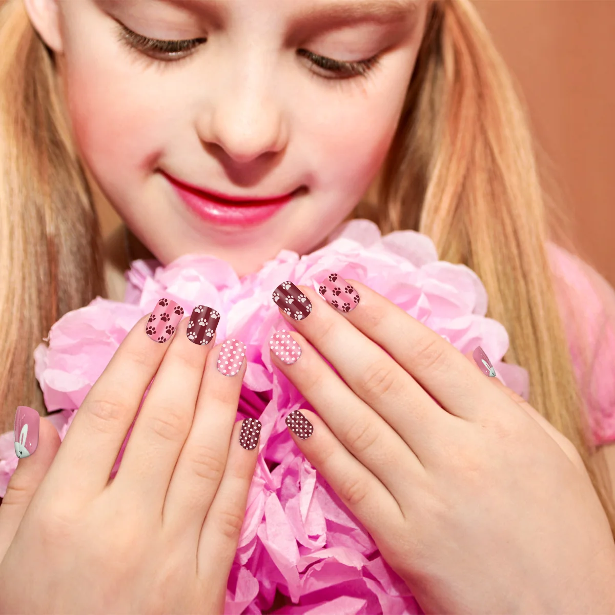 Minkissy 24 шт. полное покрытие накладные ногти искусственные мультяшный дизайн для