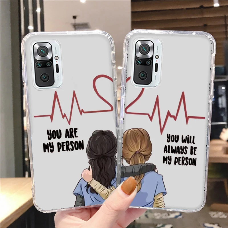 

Greys Anatomy Transparent phone case for xiaomi redmi mi note 7 8 9 10 11 12 k40 pro t s ultra lite