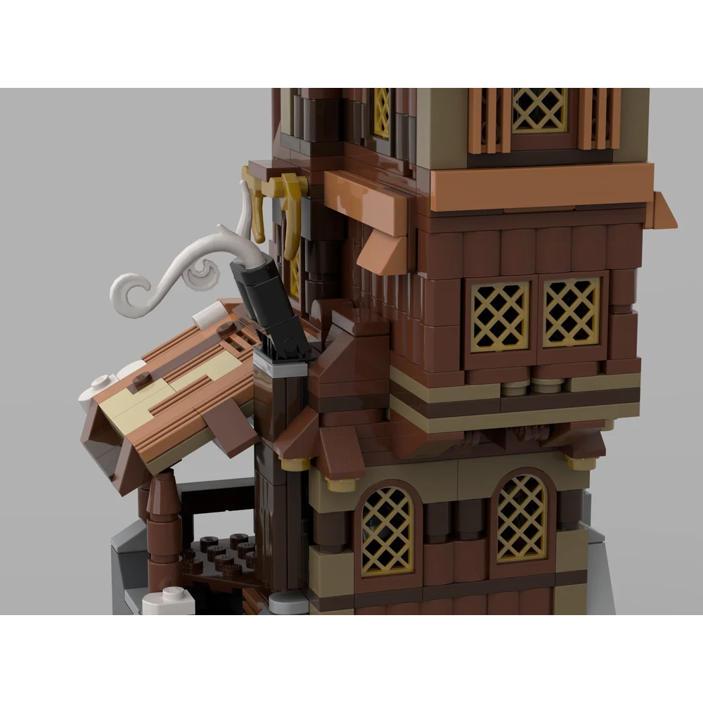 MOC Street View Маяк викингов Роки обзор в море DIY креативная ретро детская игрушка