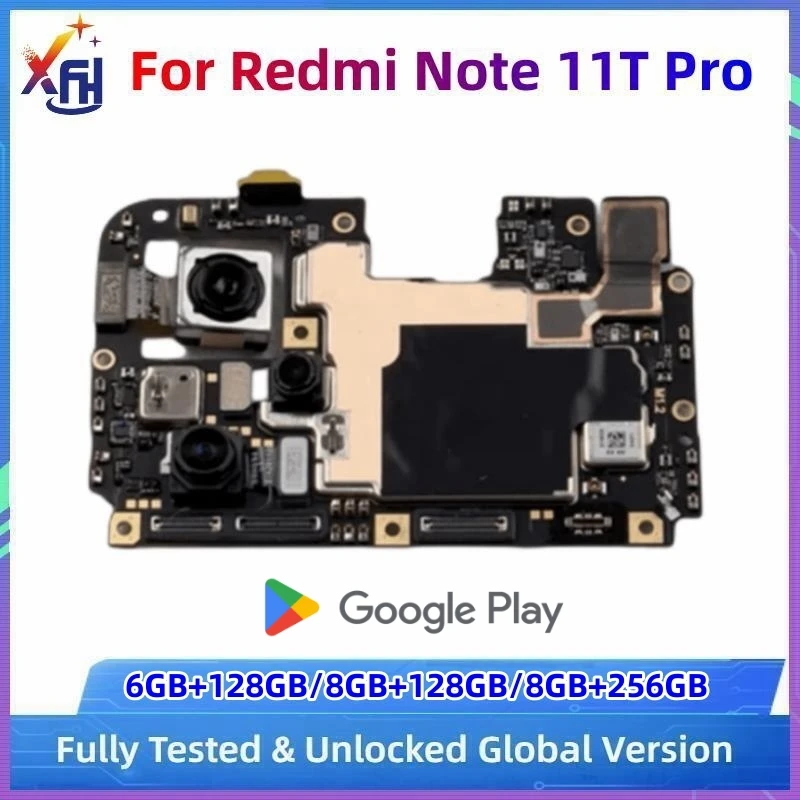 

Original Unlocked Mainboard For Xiaomi Redmi Note 11T Pro Motherboard Full Chips Main Circuits Board Global Frimware 128GB 256GB