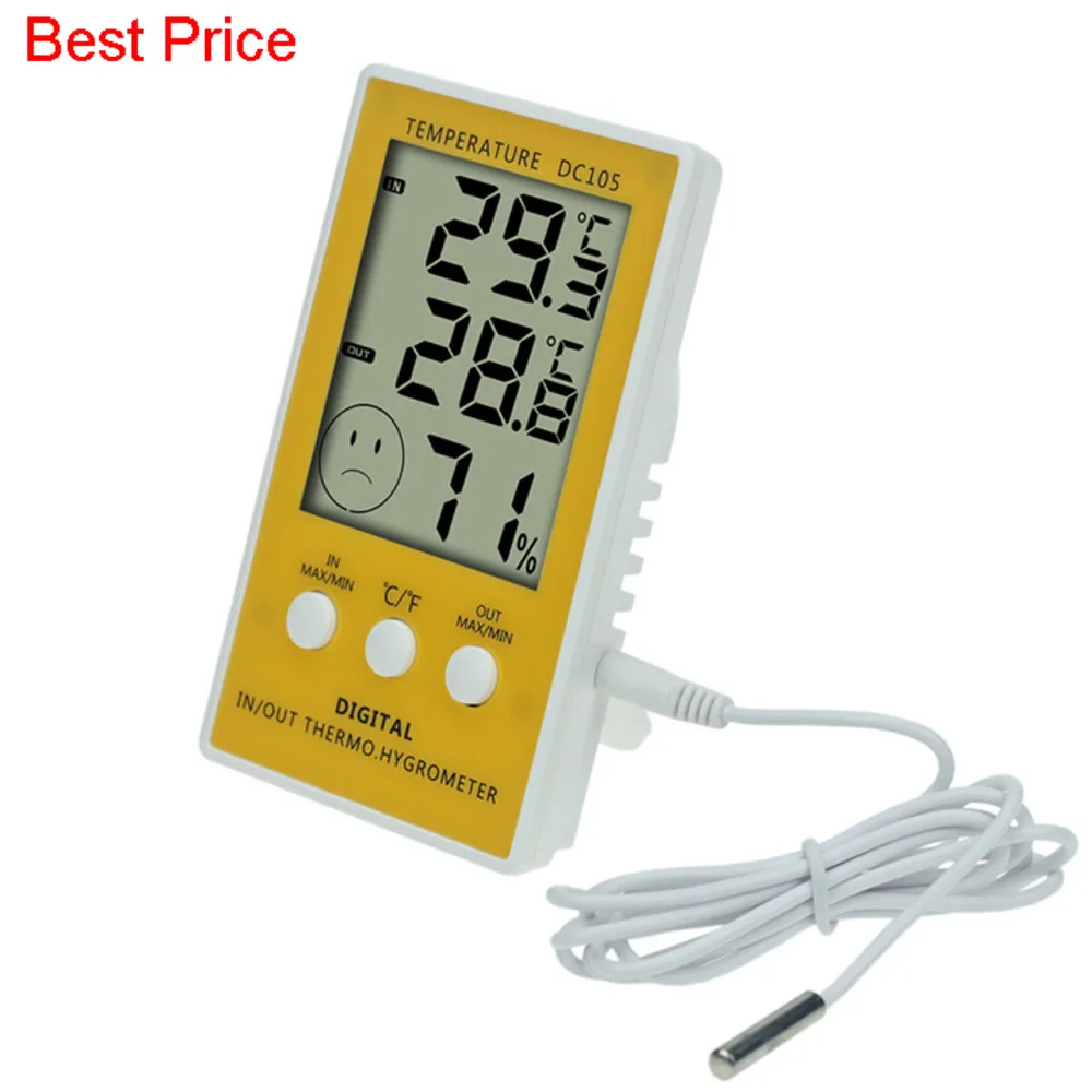 

50 шт., электронный датчик температуры и влажности Dc105 с ЖК-экраном