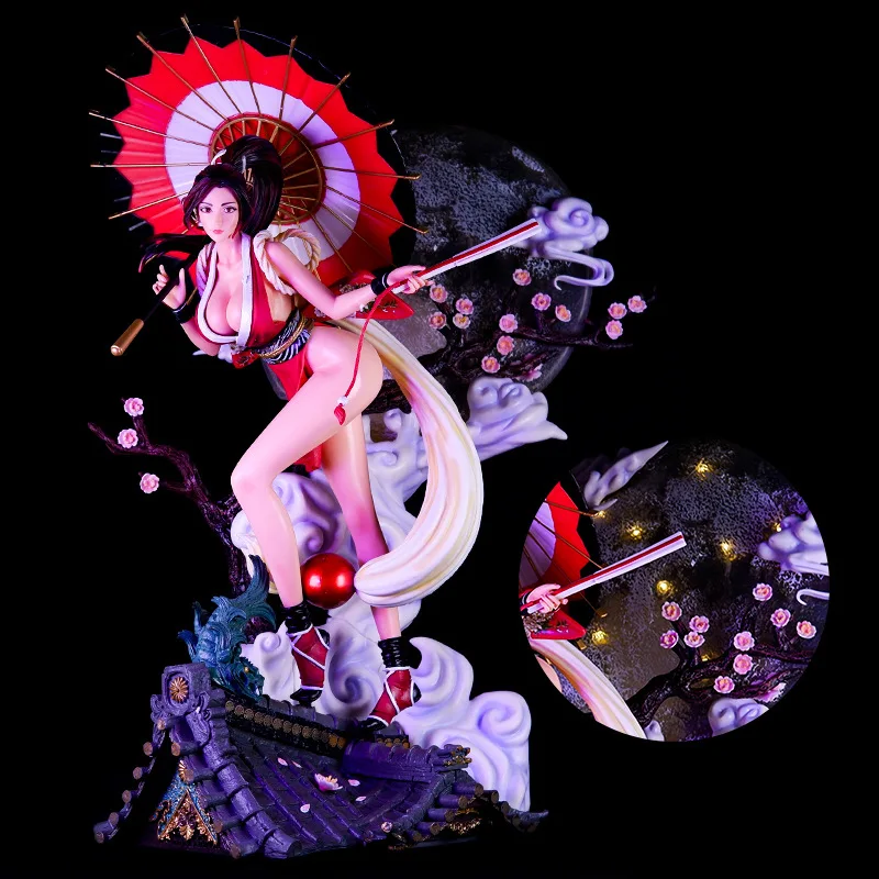 

65cm The King Of Fighter Mai Shiranui Action Figure Oversize Glowing Model Toy Mai Shiranui Sexy Figuringe Room Ornament