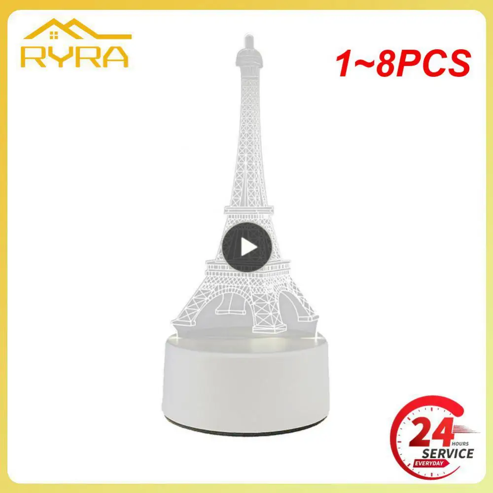 

1~8PCS Romantic Love 3D Lamp Heart-shaped Balloon Acrylic LED Night Light Decorative Table Lamp Valentine's Day Sweetheart