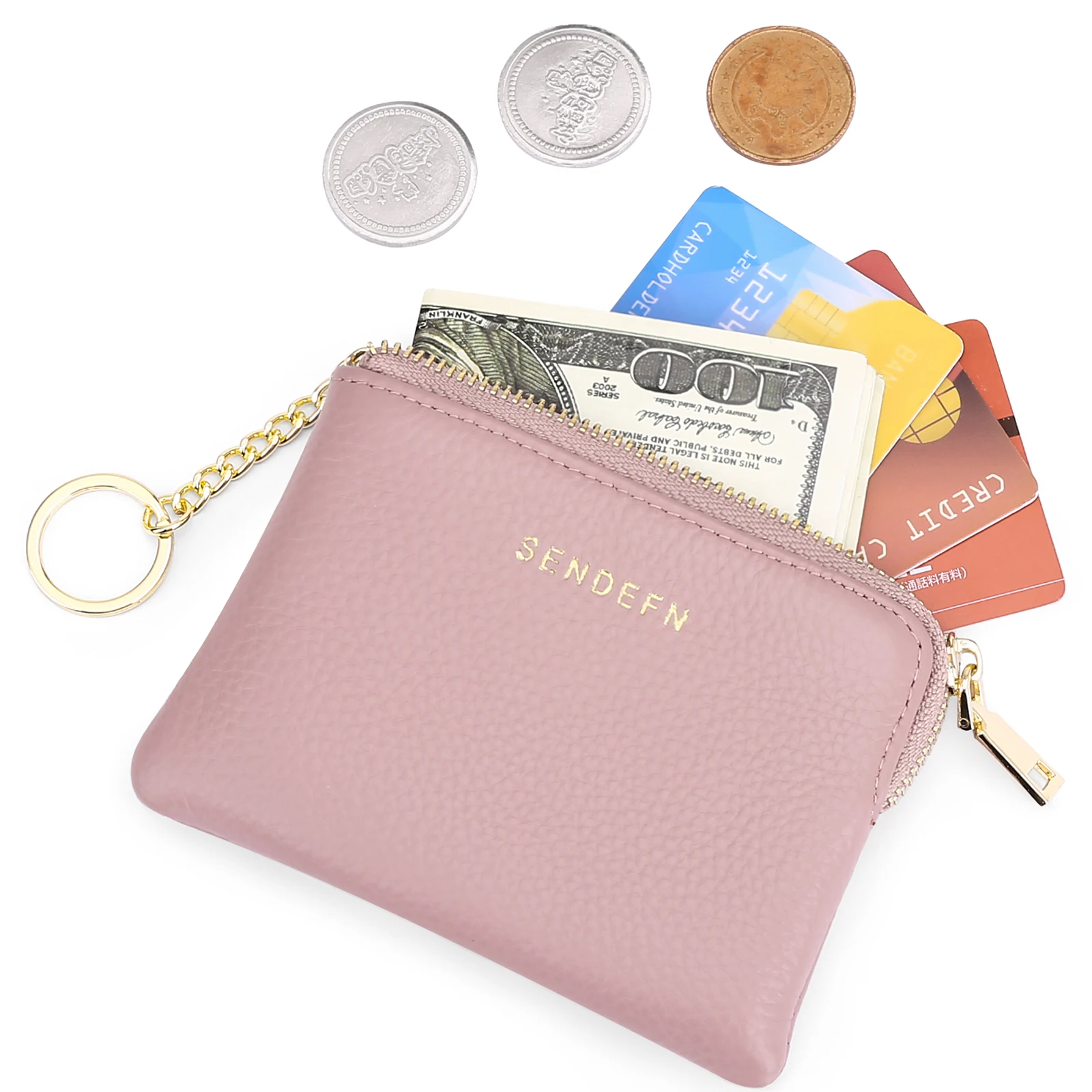 Women's Coin Purse Mini Wallet Key Storage Bag Leather Small Zipper Wallet Ladies Trendy Card Cash Holder Dollars Pocket