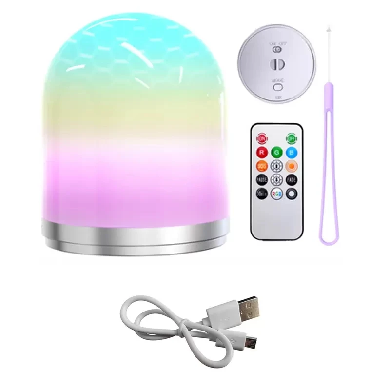 

Dimmable Color RGB Night Lamps USB Rechargeable Atmosphere Desk Lamp Camping Light Lantern for Kids Bedroom Gift Camping Party