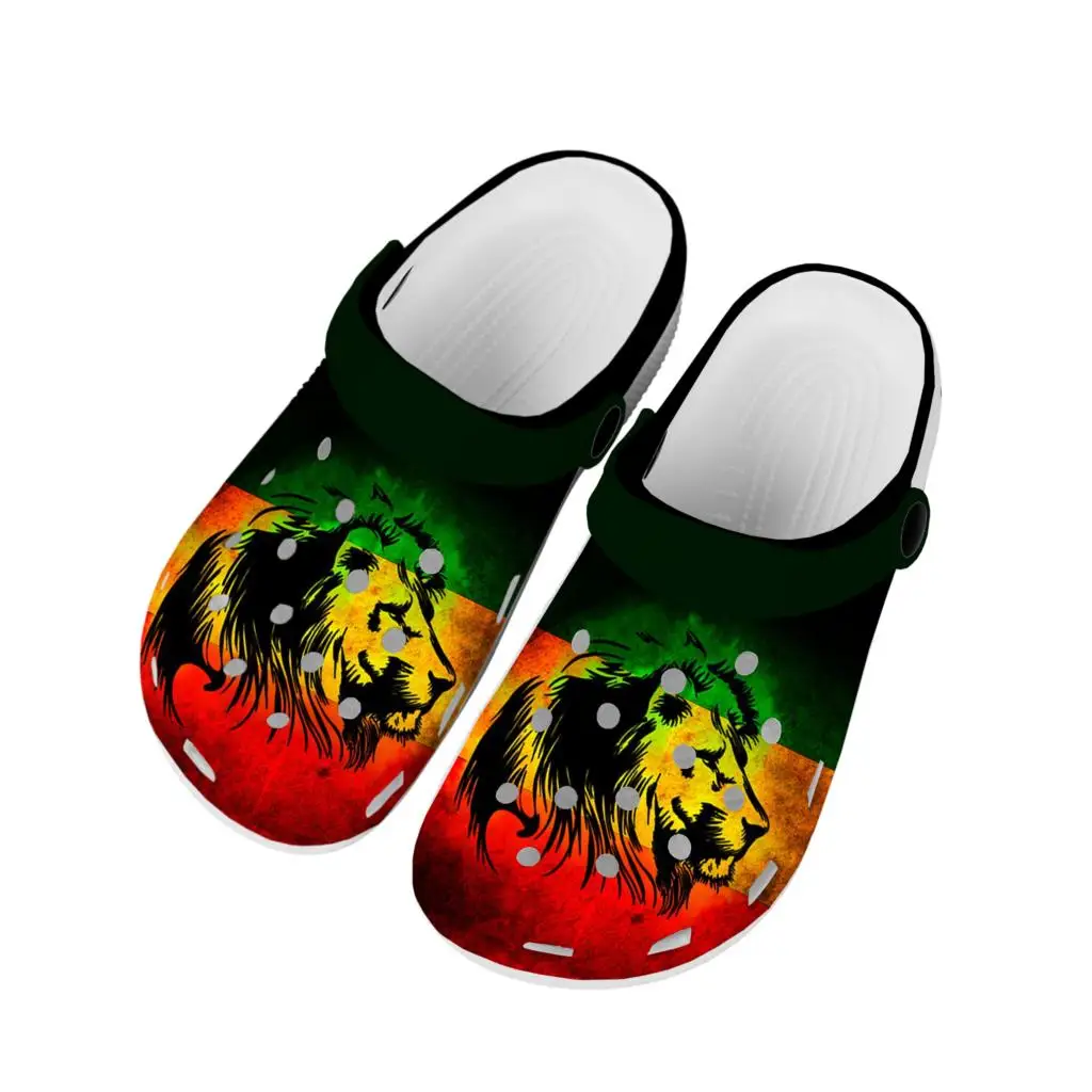 

Reggae Rastafarian Rasta Rastafari Lion Of Judah Home Clogs Custom Water Shoes Mens Womens Teenager Shoe Garden Beach Slippers