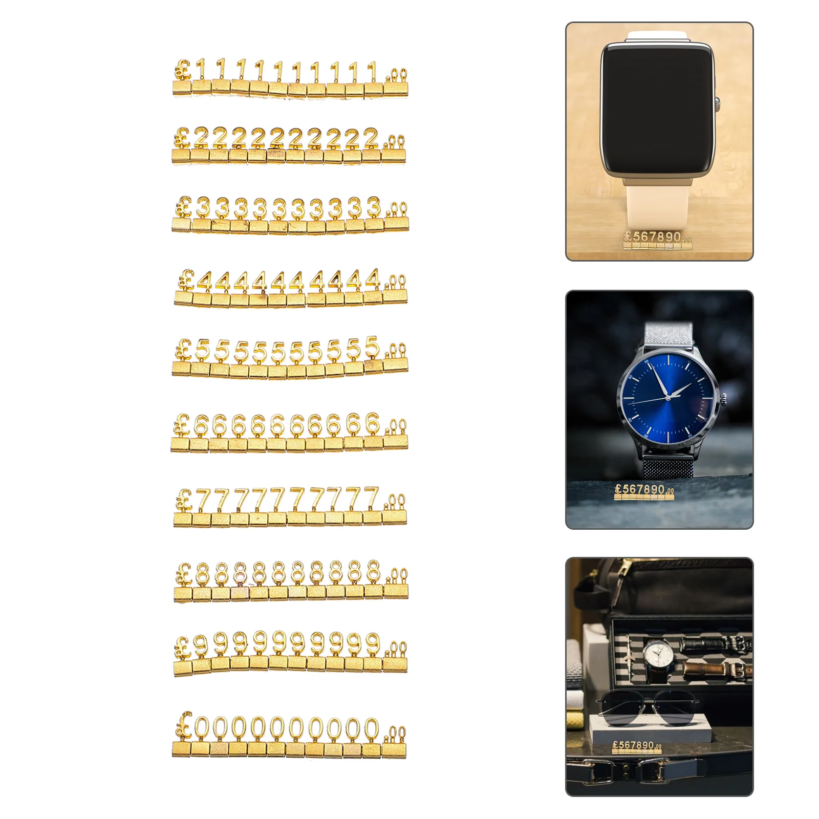 

10 Pcs Price Tag Letters Stickers Jewelry Display Cubes Electronic Blocks Zinc Alloy Counter Pricing Tags Metal