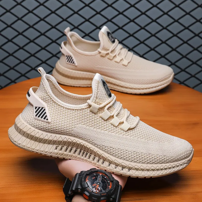 

Кроссовки мужские легкие дышащие, спортивная обувь для отдыха, с мягкой подошвой, Нескользящие, плетеные, для дома и улицы