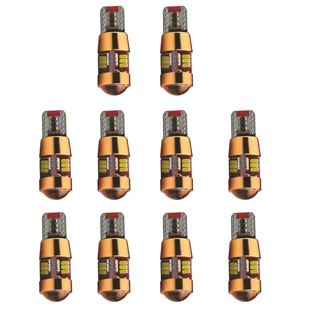 10 шт. Gold T10 27SMD 3014 Автомобильная гирлянда купольная лампа номерного знака