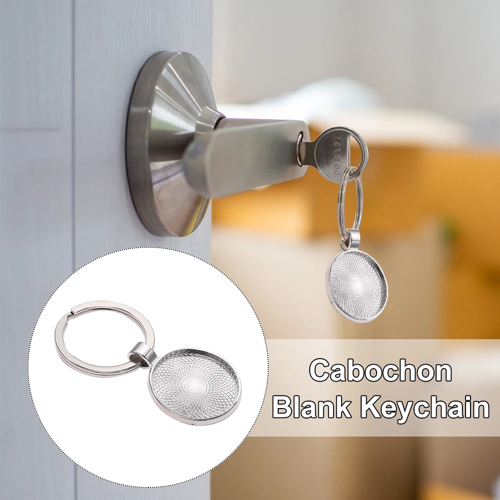 

5pcs Cabochon Blank Keychain Pendant Base Handmade Key Chain Keyring Fit 25mm Glass DIY Jewelry Making Accessories