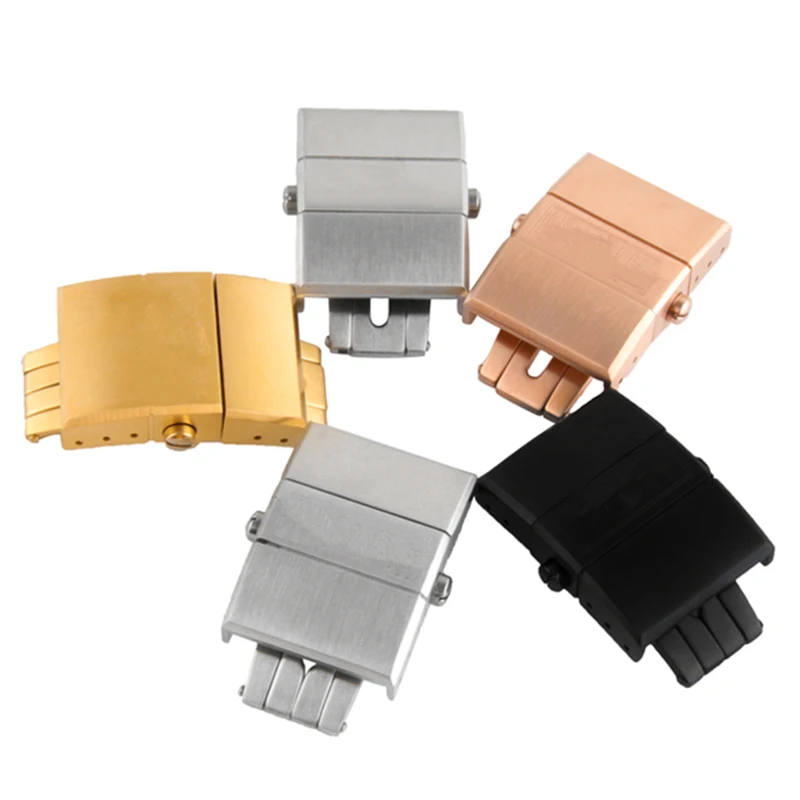 

Luxury 316 Solid Stainless Steel Watch Buckle For Ulysse Nardin Watchband Watch Accessories Clasp Silver Rose Gold Black 20mm