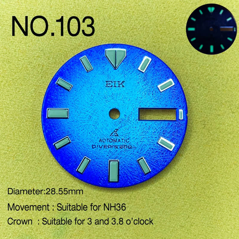 

NH36 Dial New Modified C3 Luminous Dial Watch Dial SKX007 Small Millimeter 28.5mm Abalone NH35 Dial Universal NO.103 seik