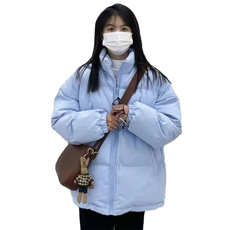 

Winter Parkas Women Coat Student Fashion Chic Female Long Sleeve Outerwear Korean Casuals Thicken Ladies Warm Down Cotton Jacket