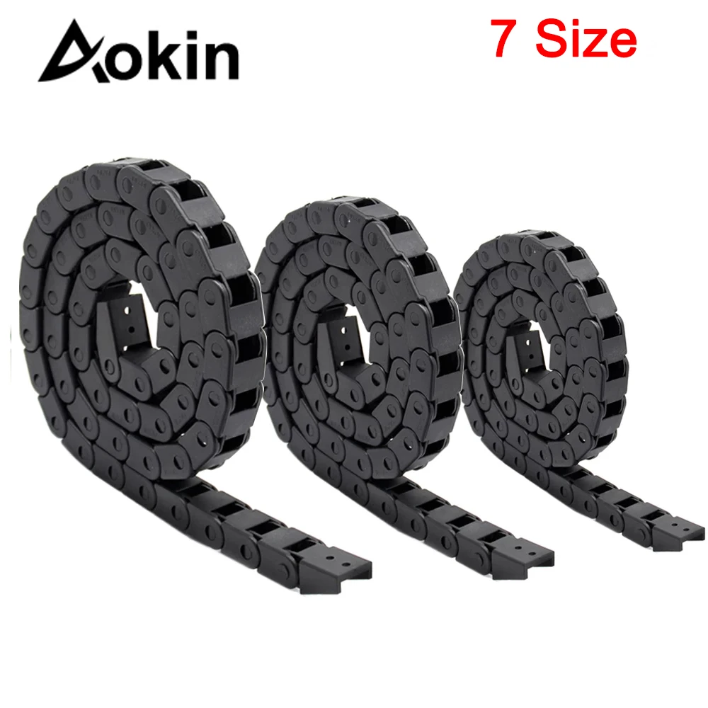 

1Meter Plastic Transmission Drag Chain for Machine Cable Drag Chain Wire Carrier with end connectors for CNC Router Machine Tool