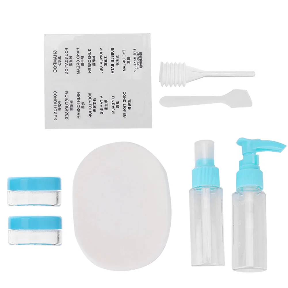 

7pcs/Set Travel Cosmetics Liquid Cream Makeup Bottle Container Storage (Blue)