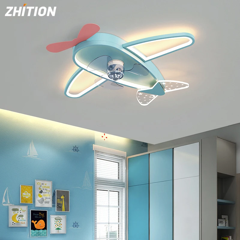 

Led ceiling fan with lamp cartoon bedroom decoration ventilator lamp living room dining room contemporary ceiling fan lamp