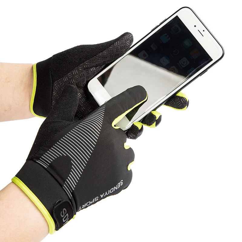 

1Pair Cycling Breathable Gloves Full Finger Touch Screen Non-Slip Ice Silk Glovessplit Fingers Anti-slip Breathable SpringAutumn