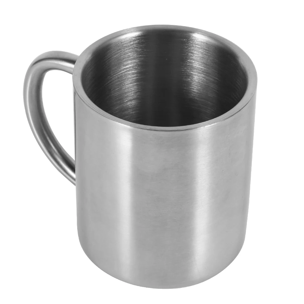 

Portable Student Stainless Steel Double Wall Mug Travel Camping Coffee Milk Cup Durable