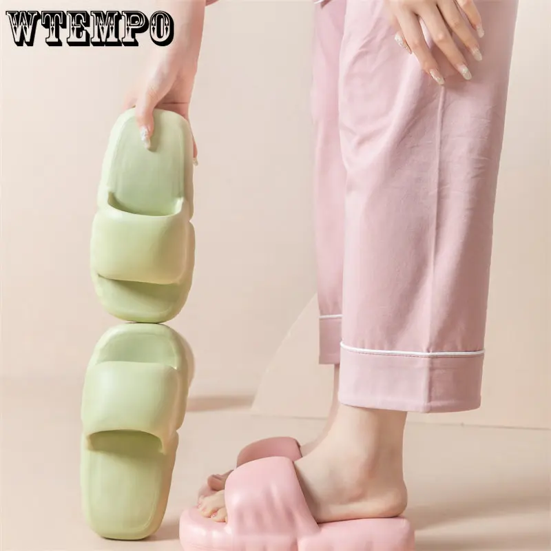 WTEMPO Unisex Open Toe Slippers Non-slip EVA Bathroom Slides for Women Girl Sandals Soft Ladies Slides Wholesale Dropshipping