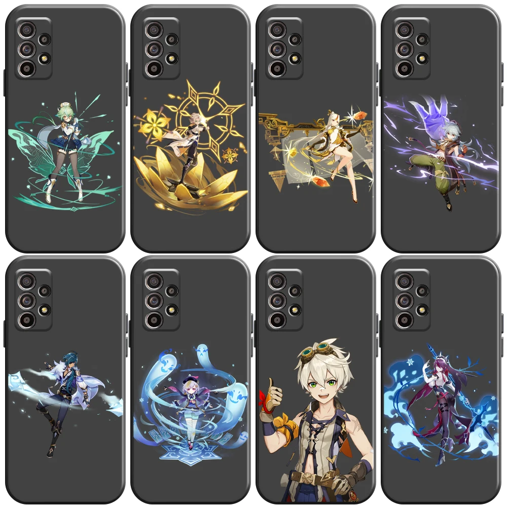 

Genshin Impact Project Game Phone Case For Samsung Galaxy A01 A02 A10 A10S A20 A22 4G 5G A31 Silicone Cover Carcasa Black