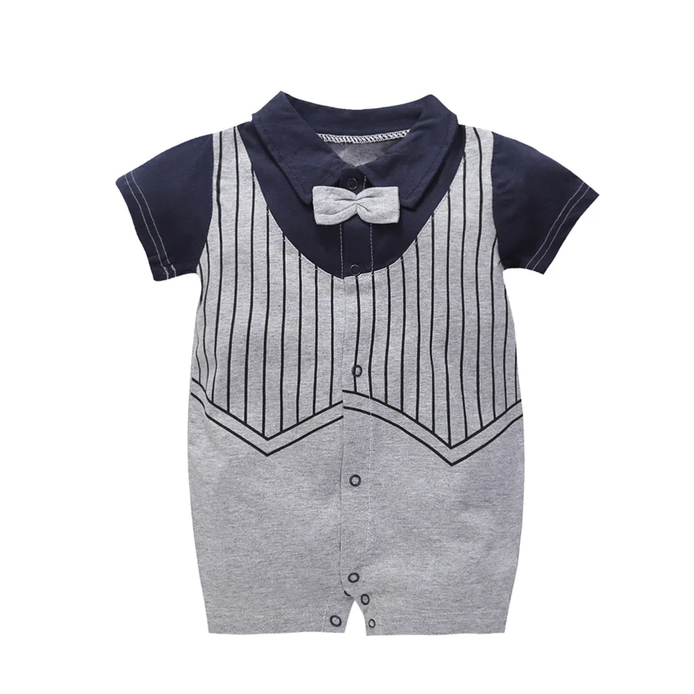 LISON Baby Costume  With Necktie 2023 Baby Boy Romper Male Newborn Overalls for Kids Baby Boy Gentelman Clothes