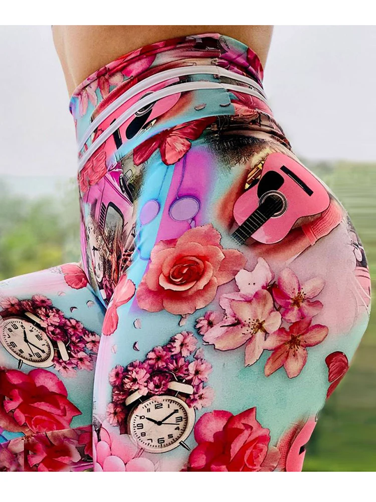 Workout Sports Leggin High Waist Tights New Sexy Leggings Women Print Fitness Yoga Pants Push Up Jegging Gym Ladies Clothing