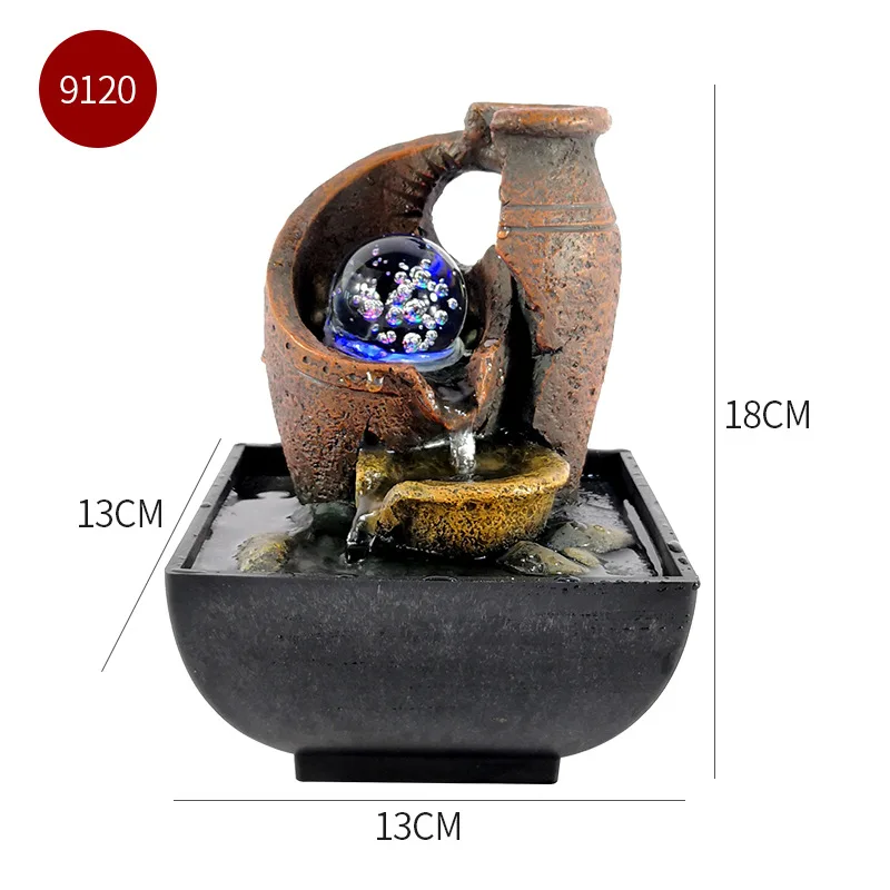 Настольный фонтан струящийся светодиодный водопад с подсветкой успокаивающие