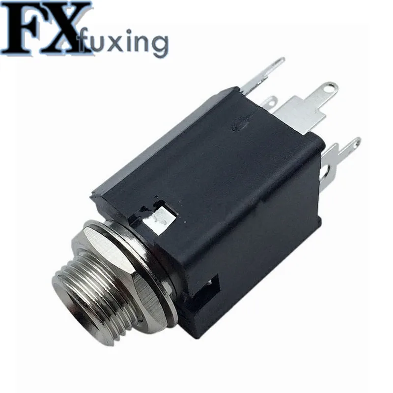 2 шт. Вертикальные Металлические гитарные штекеры 6 35 мм 5 контактов