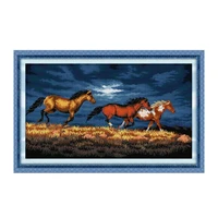 galloping horse pattern joy sunday cross stitch kits diy embroidery sewing set 14ct 11ct count printed fabric needlework deco