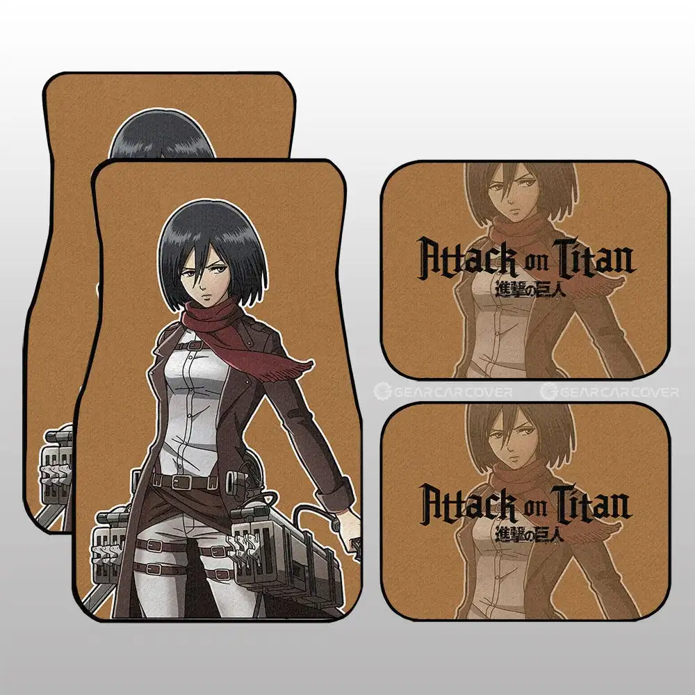 

Mikasa Ackerman Car Floor Mats Custom Main Hero Attack On Titan Anime Car Accessories