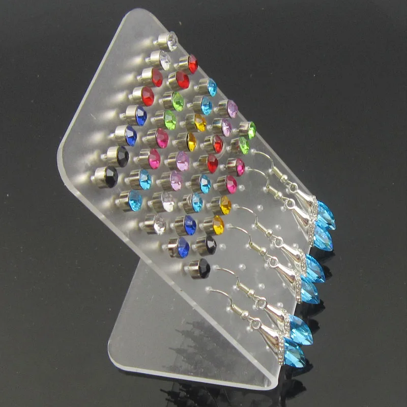 10pcs 72 Holes Earring Jewelry Display Holder Rack Stand Showcase Organizer Shelf Multi-Layer Stud Storage Photography Props