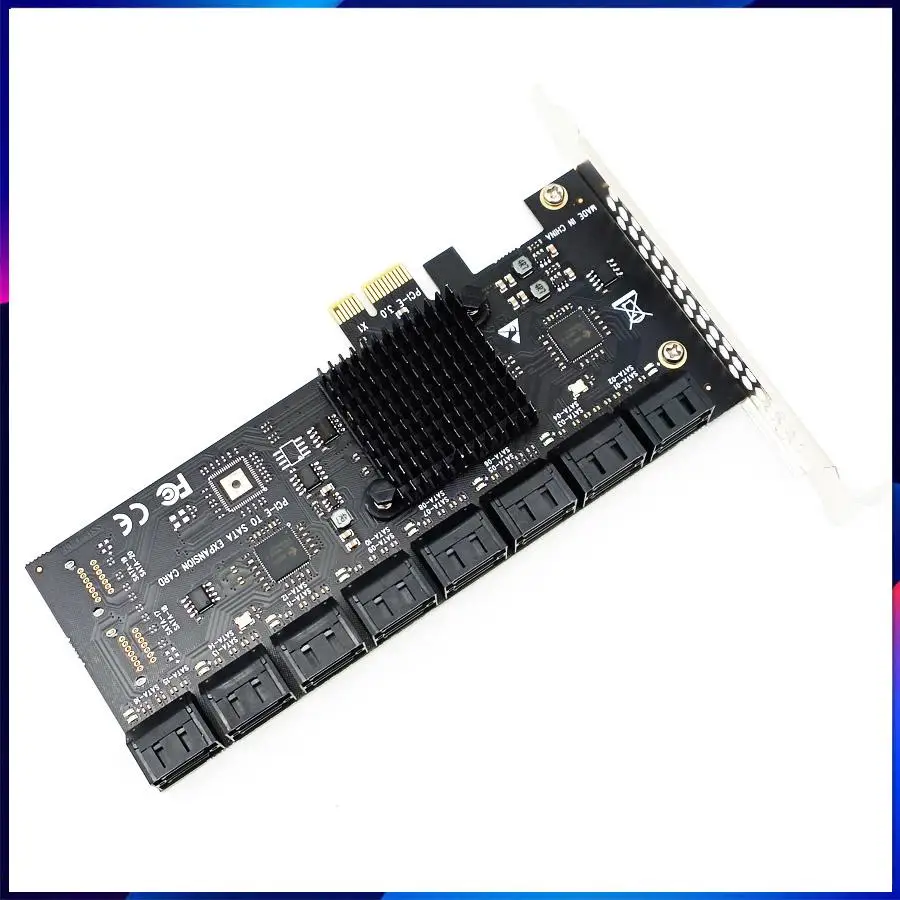 For Chia Mining 16 Ports SATA 6Gb to PCI Express Controller Expansion Card PCIe to SATA III Converter PCIE Riser Adapter