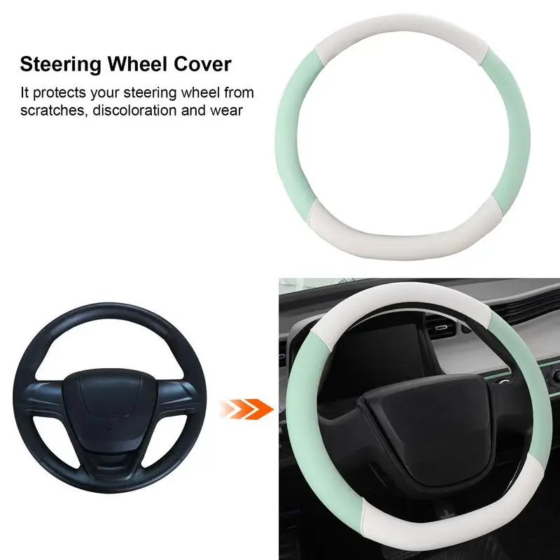 

Car Wheel Protector Cover Universal Breathable And Comfortable Leather Steering Wheel Cover Auto Interior For Mens Womens