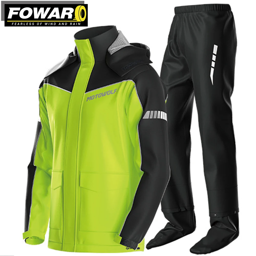 

Motorcycle Raincoat Top And Bottom Set Men Reflective Rain Coat For Men Waterproof Breathable And Comfortable Ultra-thin S-2XL