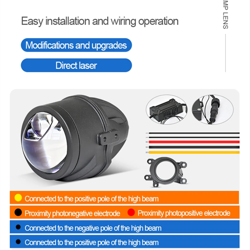 Автомобильные 2-дюймовые мини BI лазерные светодиодные противотуманные фары