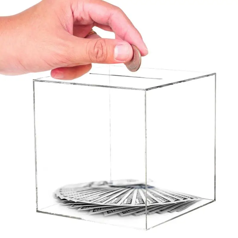 

Acrylic Piggy Bank Unopenable Large Money Bank Popular Adult Piggy Bank For Real Money Children Adults Atm Savings Bank