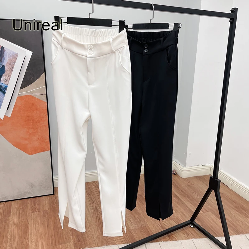 

Брюки-блейзер женские прямые с завышенной талией, черные, белые