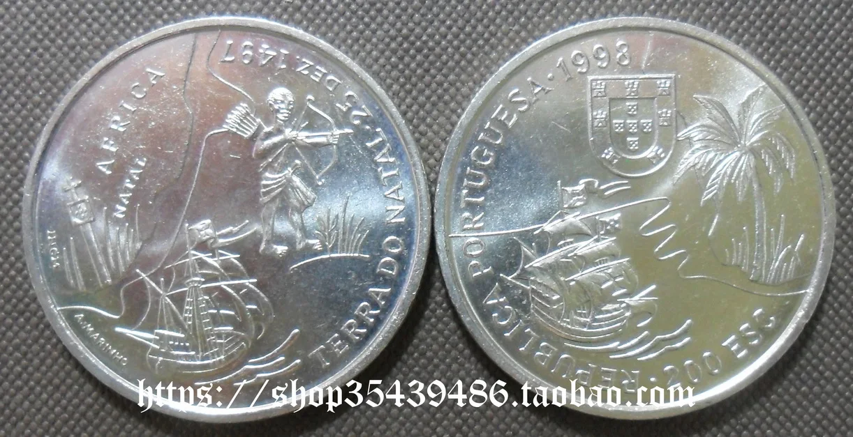 

Europe-Portuguese Republic Discovered Africa 200 Escudos Commemorative Coin on 1998